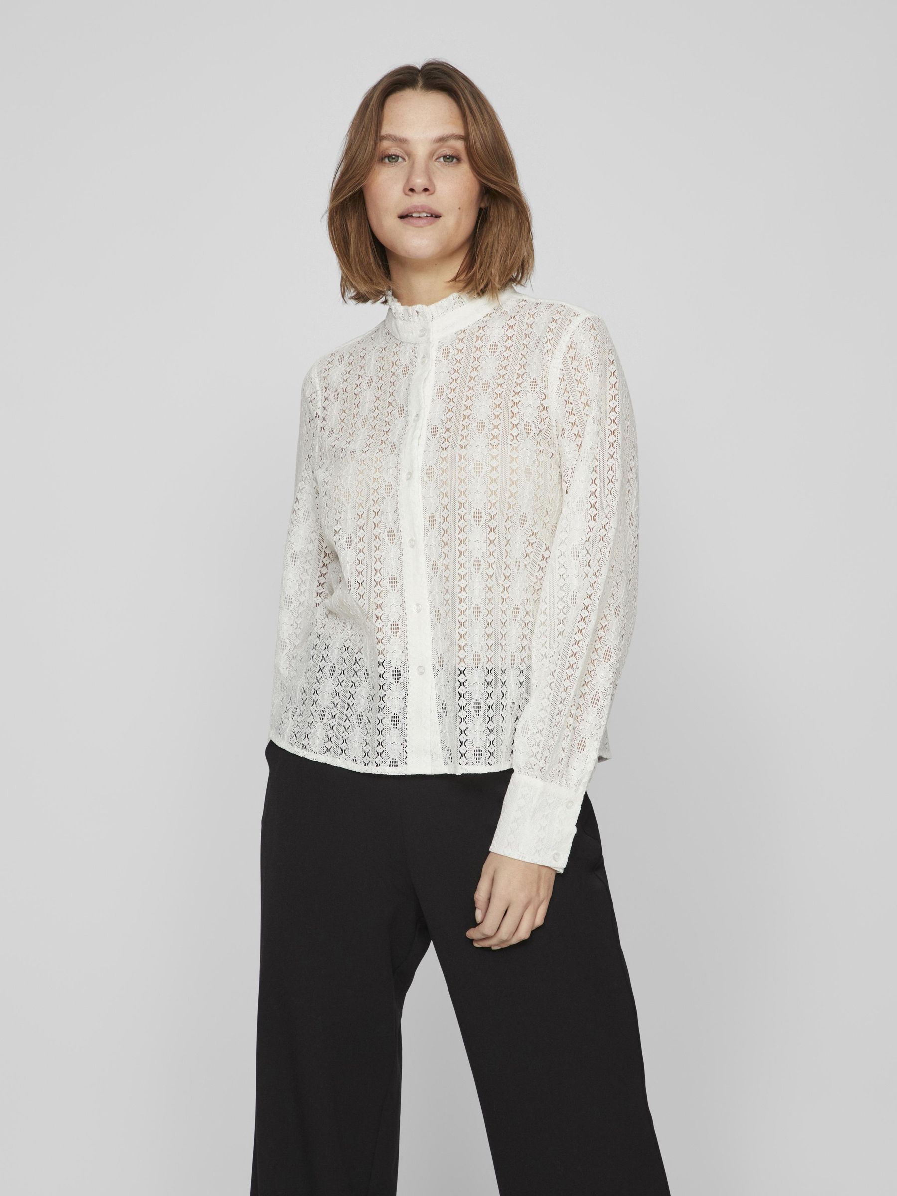 VILA | HIGH NECK SPITZEN HEMD